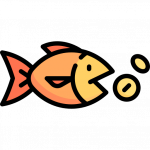 Flat icone poisson domestique